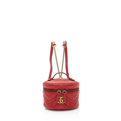 Gucci Matelasse Leather GG Marmont Round Mini Backpack (SHF-I7EvuE)