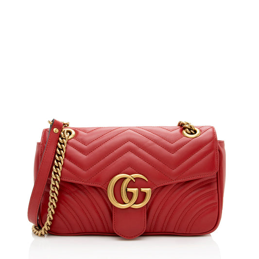 Gucci Matelasse Leather GG Marmont Small Flap Shoulder Bag