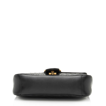Gucci Matelasse Leather GG Marmont Small Flap Shoulder Bag (SHF-IkiGIu)