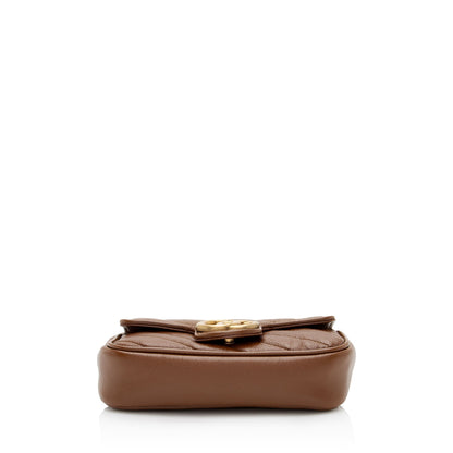 Gucci Matelasse Leather GG Marmont Super Mini Flap Bag (SHF-OIMhbP)
