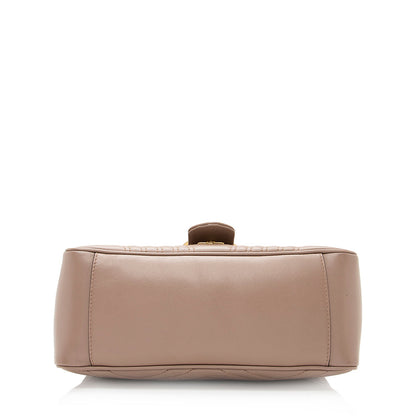 Gucci Matelasse Leather GG Marmont Top Handle Small Shoulder Bag