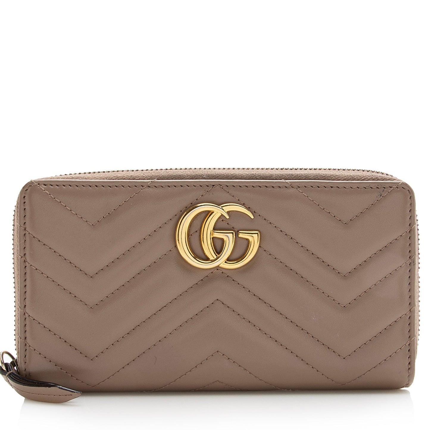 Gucci Matelasse Leather GG Marmont Zip Wallet