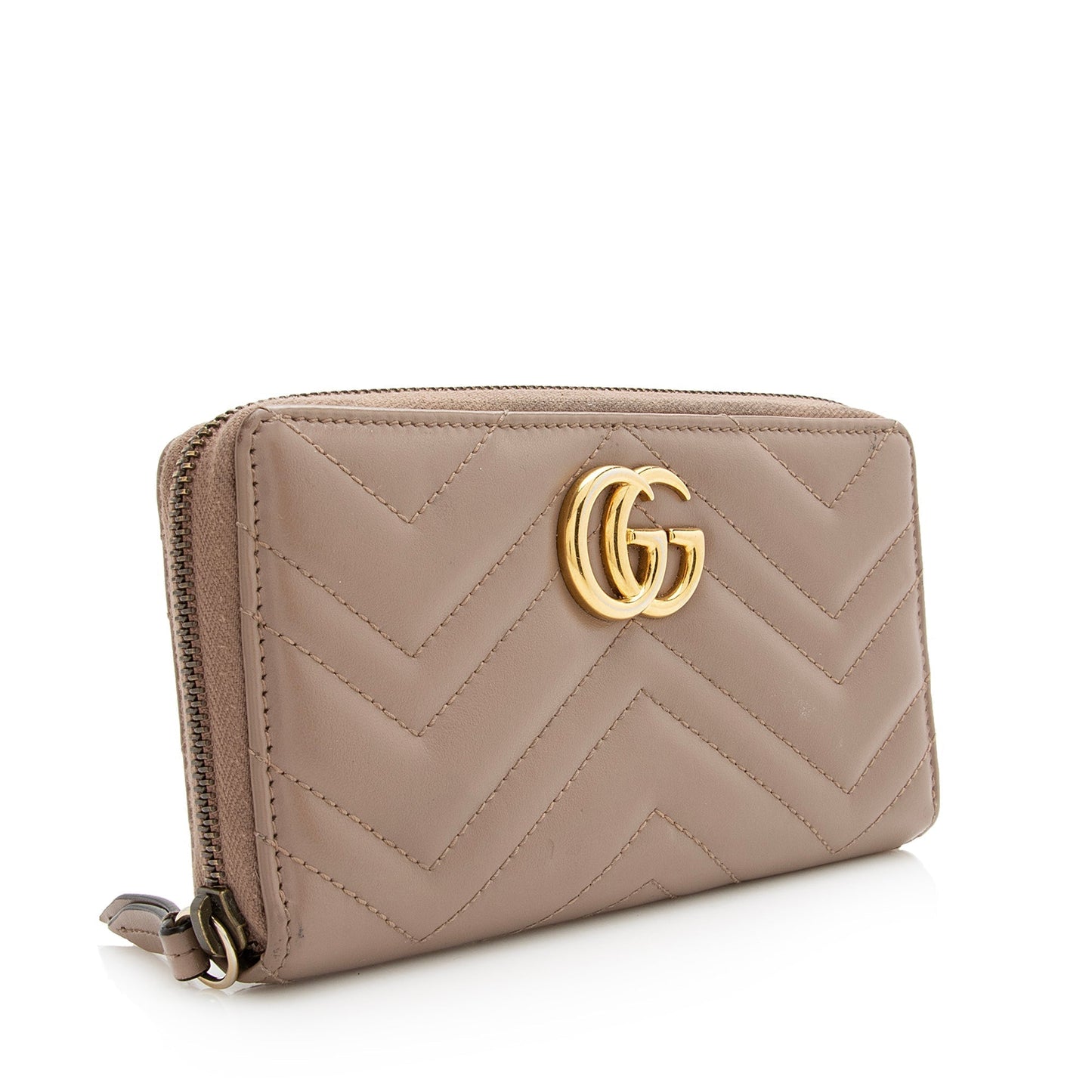 Gucci Matelasse Leather GG Marmont Zip Wallet