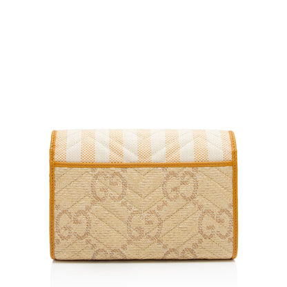 Gucci Matelasse Raffia GG Marmont Mini Wallet on Chain Bag (SHF-voc2lF)