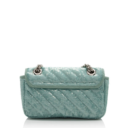 Gucci Matelasse Sequin GG Marmont Mini Flap Bag (SHF-09pAUc)