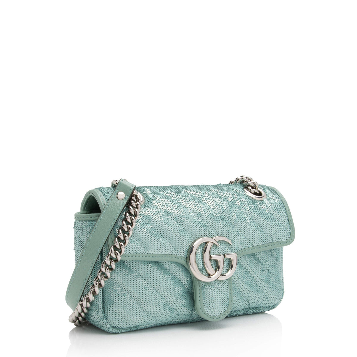 Gucci Matelasse Sequin GG Marmont Mini Flap Bag (SHF-09pAUc)