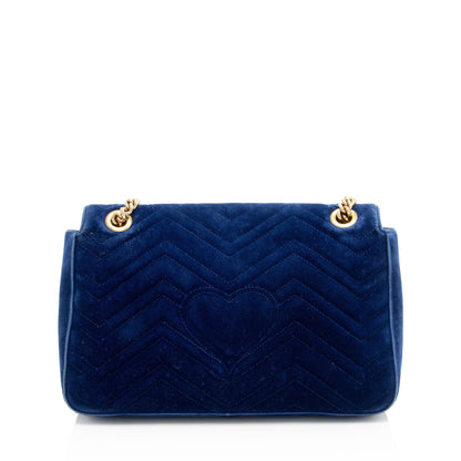 Gucci Matelasse Velvet GG Marmont Medium Shoulder Bag
