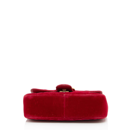 Gucci Matelasse Velvet GG Marmont Mini Flap Bag (SHF-80mt04)