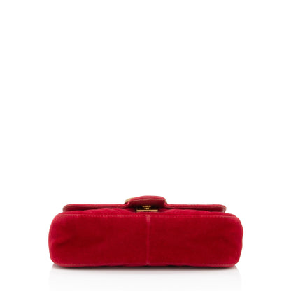 Gucci Matelasse Velvet GG Marmont Mini Flap Bag (SHF-RvBmGH)