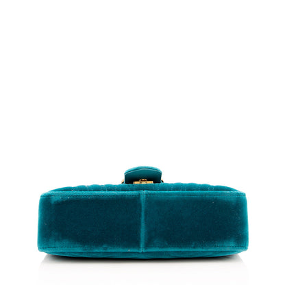 Gucci Matelasse Velvet GG Marmont Small Shoulder Bag
