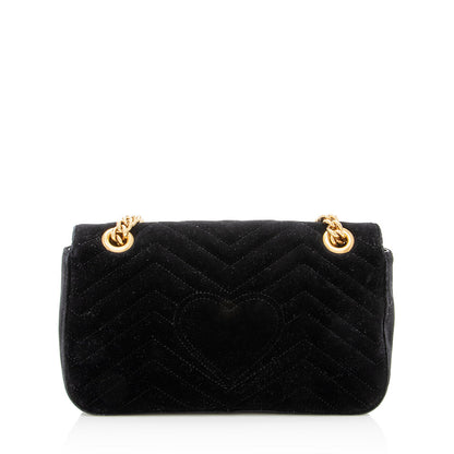 Gucci Matelasse Velvet GG Marmont Small Shoulder Bag