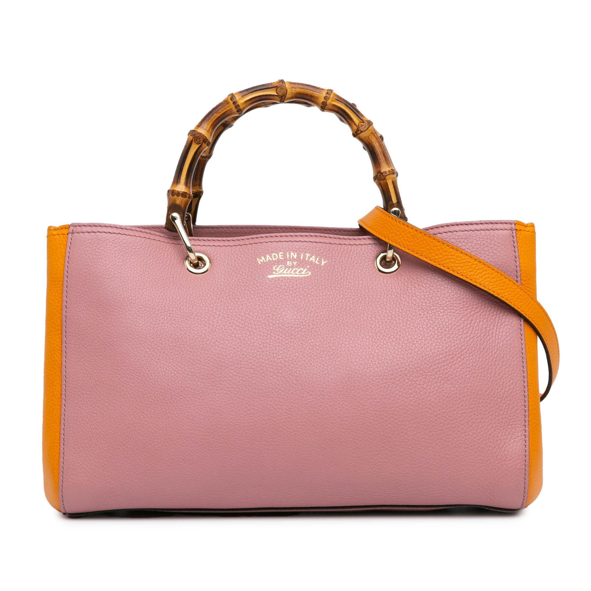 Gucci Medium Bicolor Calfskin Bamboo Shopper Satchel