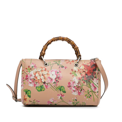 Gucci Medium Blooms Bamboo Shopper (SHG-7mrClL)