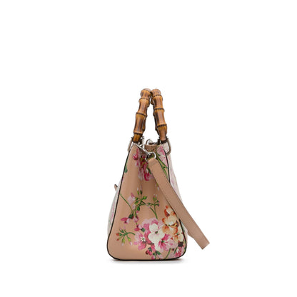 Gucci Medium Blooms Bamboo Shopper (SHG-7mrClL)