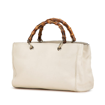 Gucci Medium Calfskin Bamboo Shopper Satchel (SHG-W4g9o3)