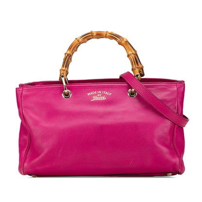 Gucci Medium Calfskin Bamboo Shopper Satchel (SHG-BUwDqc)