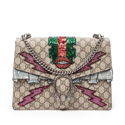 Gucci Medium Embellished GG Supreme Dionysus Shoulder Bag (SHG-jB9ofC)