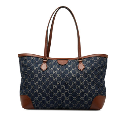 Gucci Medium GG Denim Ophidia Shopping Tote (SHG-60iLA3)