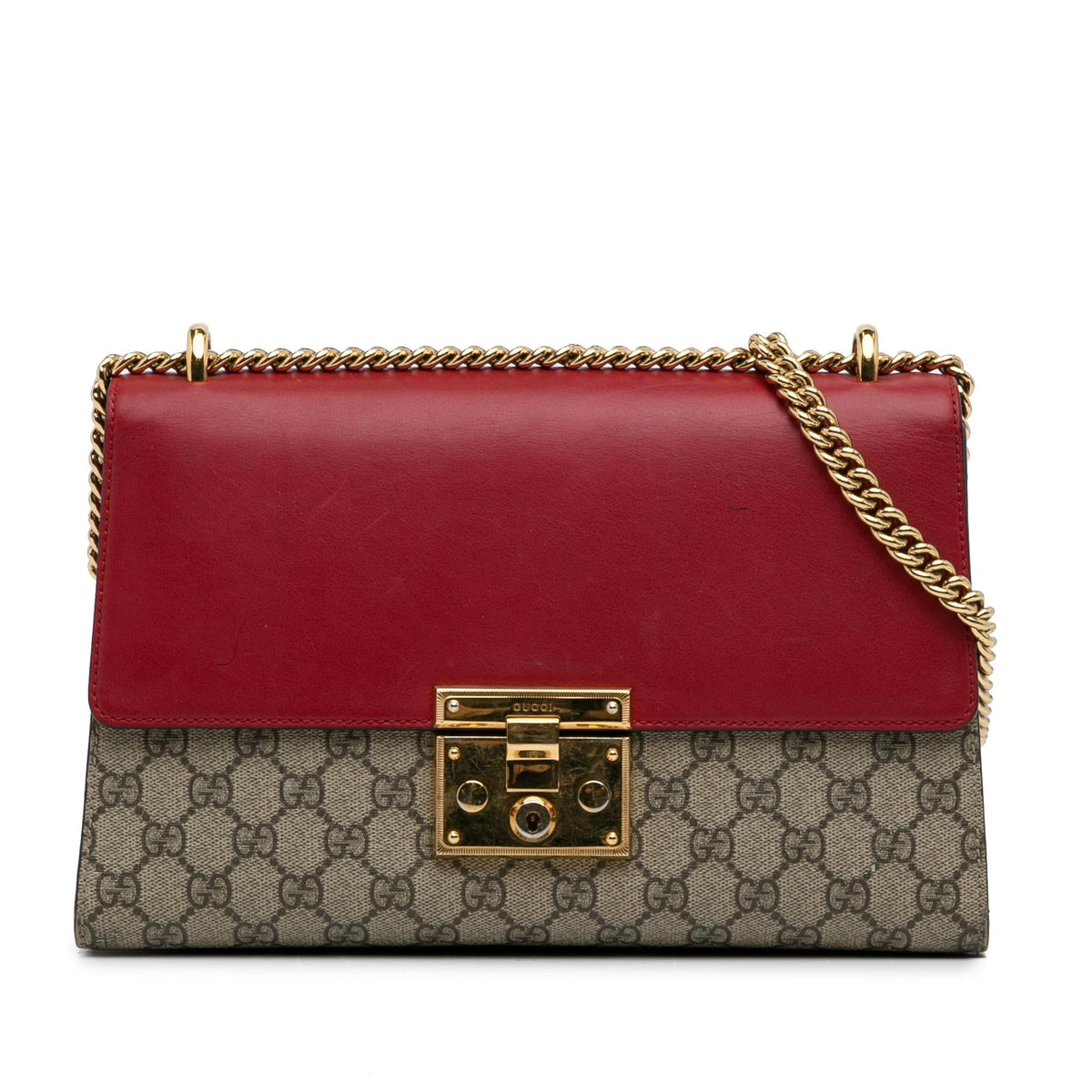 Gucci Medium GG Supreme Padlock Shoulder Bag (SHG-NsVRUv)