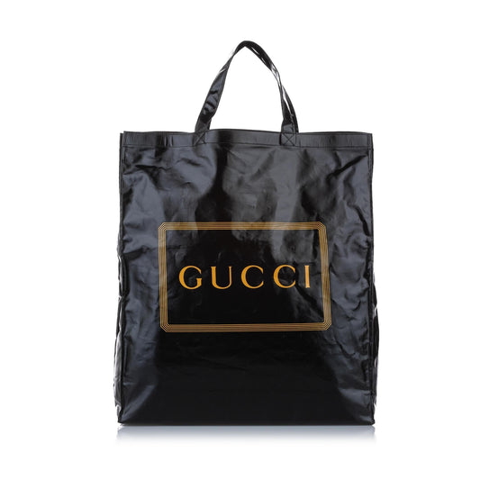 Gucci Medium Logo Print Cotton Tote Bag