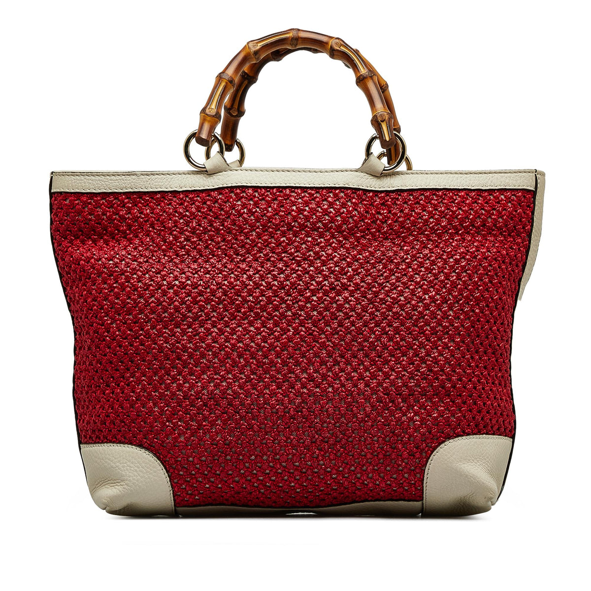 Gucci Medium Raffia Bamboo Shopper Tote (SHG-huzjM4)