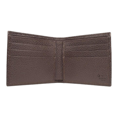 Gucci Men' s Wallet Signature Brown Leather Web Brown / White Stripe Fabric (GGMW2012)