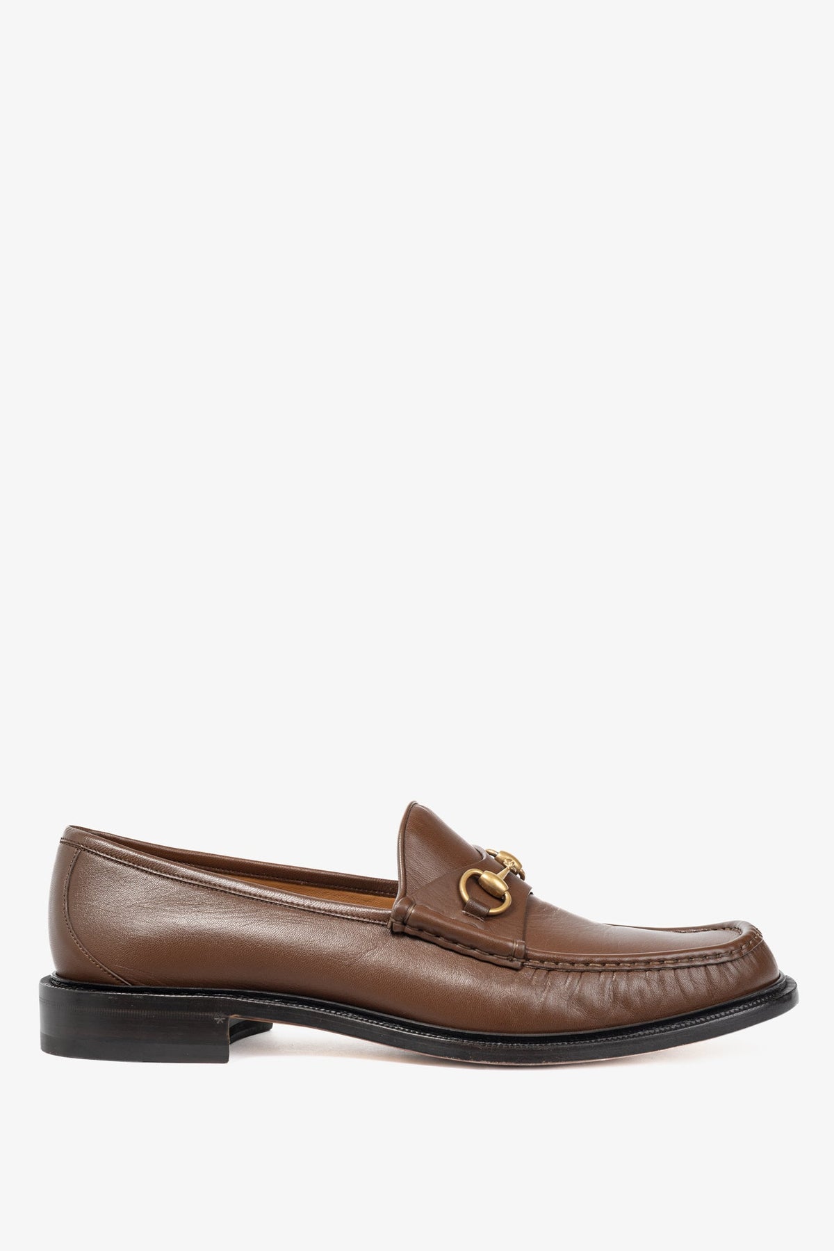 Gucci Wislet Brown Sugar Mandala Goat Horsebit Loafers
