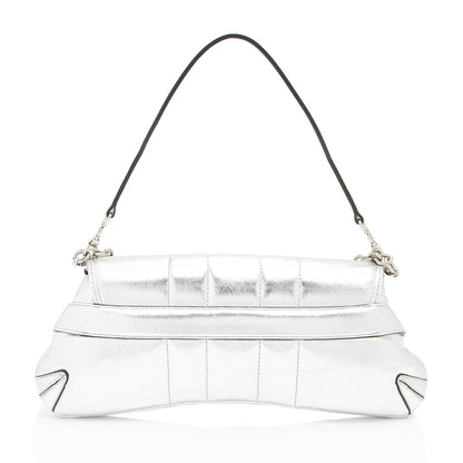 Gucci Metallic Calfskin Horsebit Chain Medium Shoulder Bag (SHF-dYk9f1)