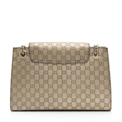 Gucci Metallic Guccissima Leather Emily Large Shoulder Bag (SHF-tKZxyz)