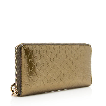 Gucci Metallic Microguccissima Zip Around Wallet