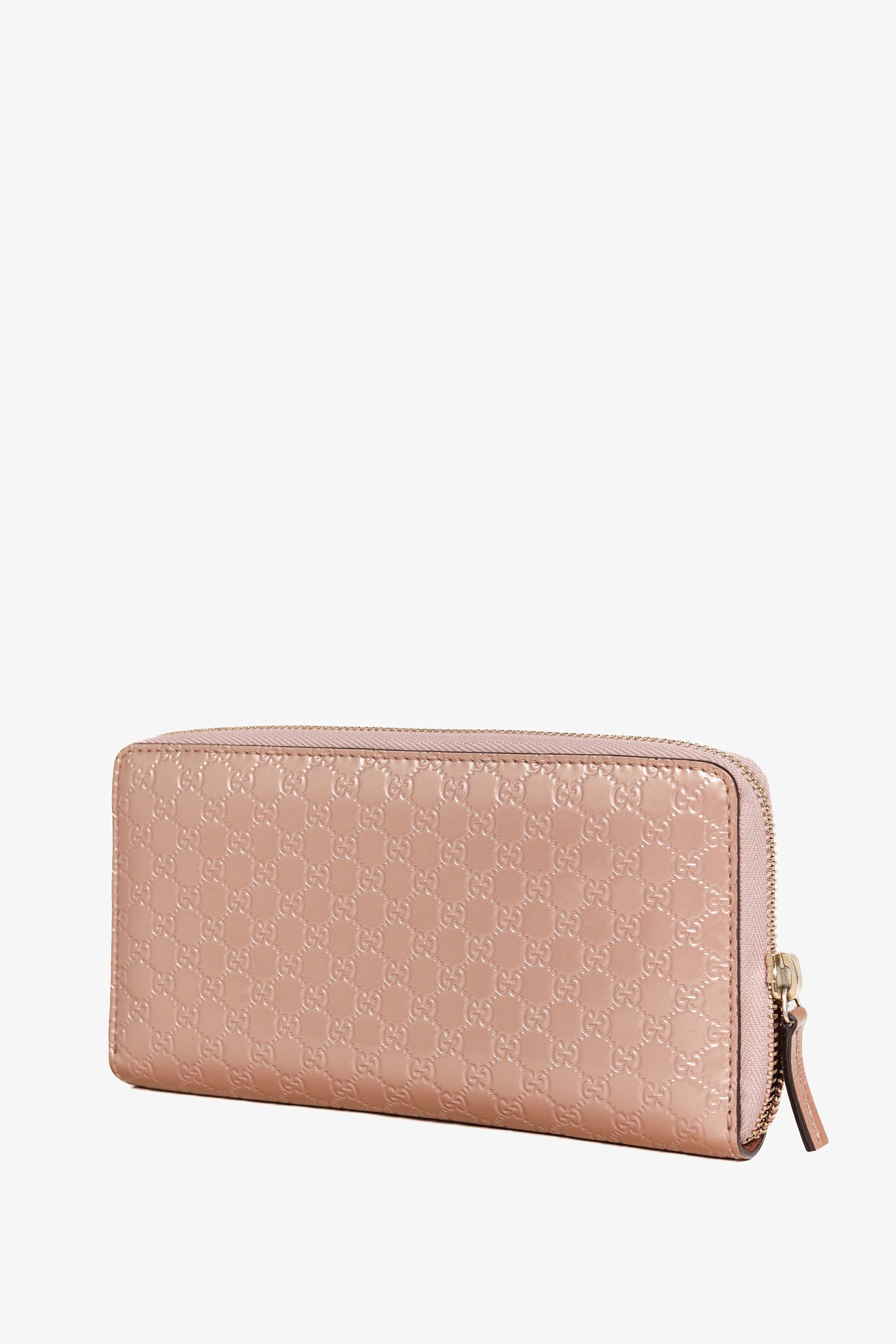 Gucci Dusty Rose Microguccissima Zip-Around Wallet