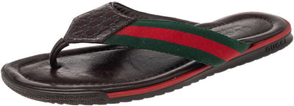 Gucci Micro Guccissima Leather Thong Sandals