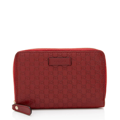 Gucci Microguccissima Leather Zip Around Compact Wallet