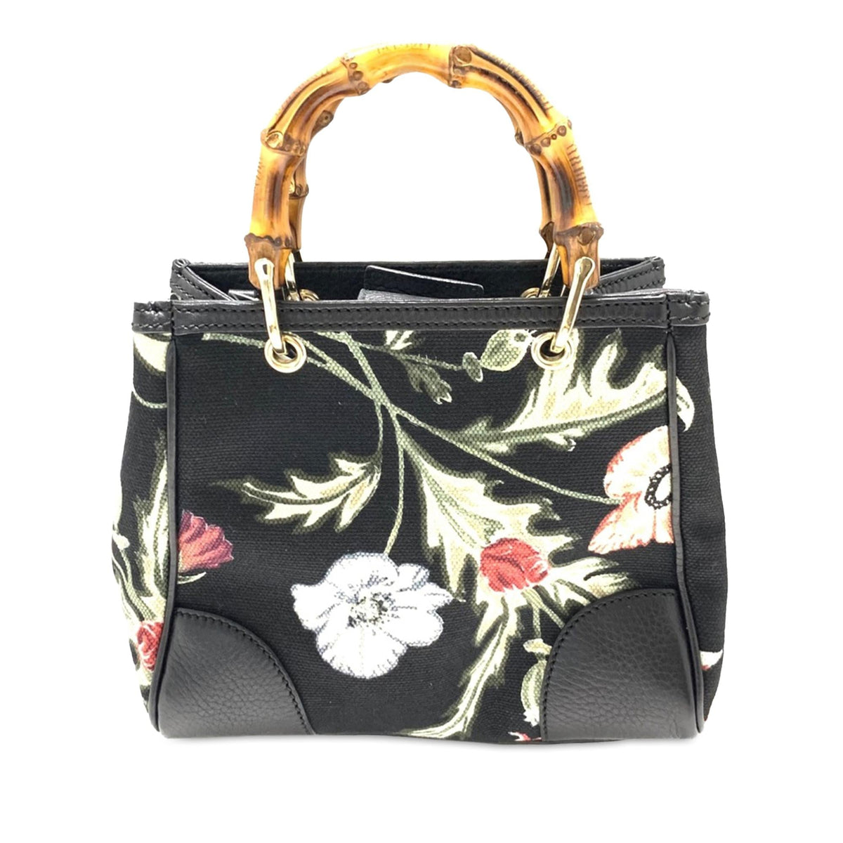 Gucci Mini Floral Canvas Bamboo Shopper (SHG-Uikssh)