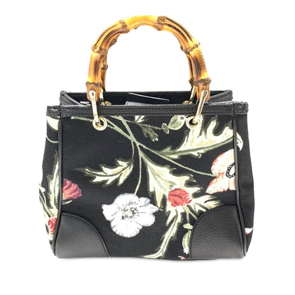 Gucci Mini Floral Canvas Bamboo Shopper (SHG-Uikssh)