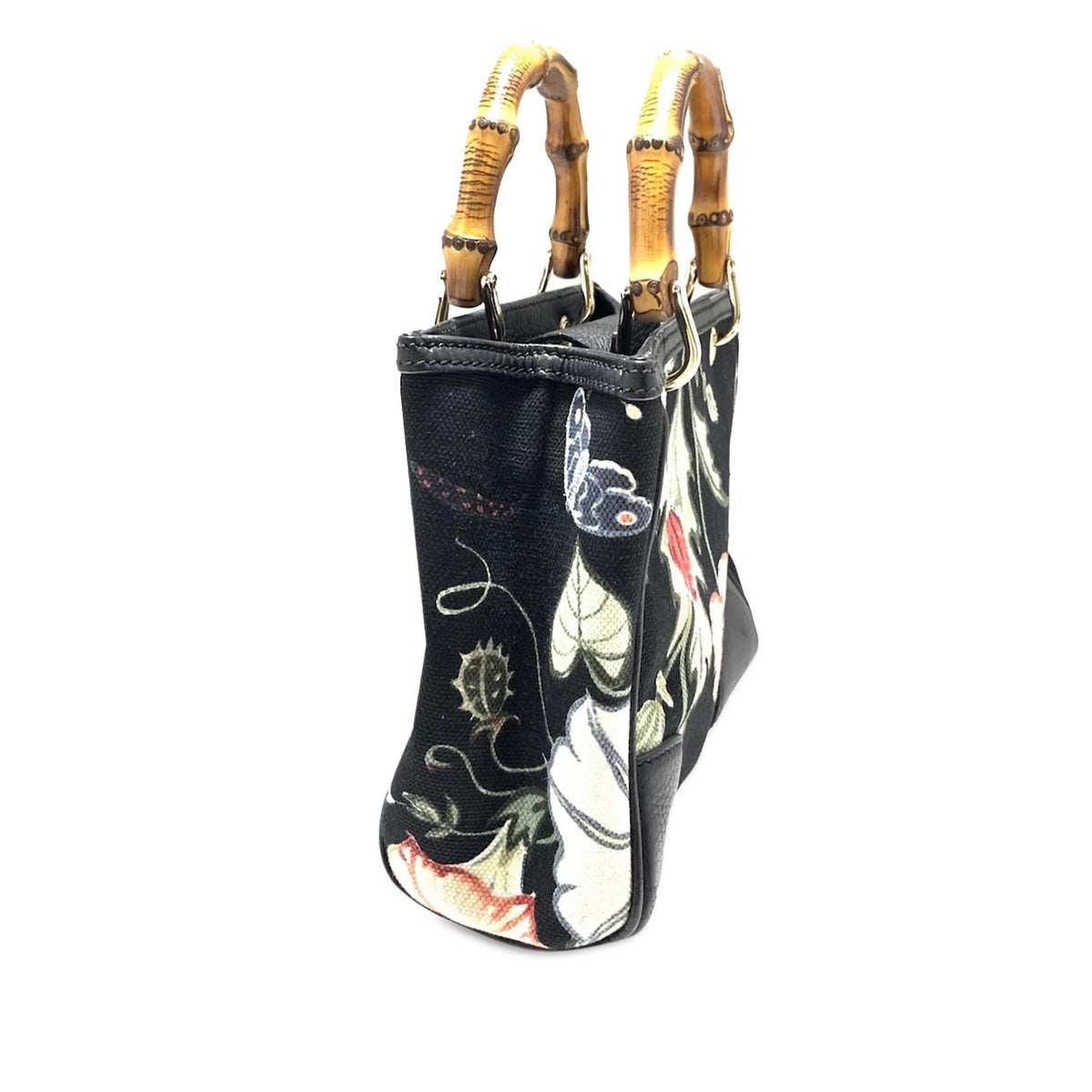 Gucci Mini Floral Canvas Bamboo Shopper (SHG-Uikssh)