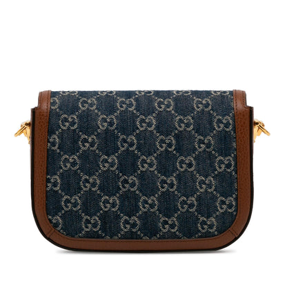 Gucci Mini GG Denim Horsebit 1955 Satchel (SHG-7wIpkG)