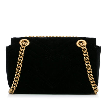 Gucci Mini GG Marmont Matelasse Velvet Crossbody (SHG-uTjykr)