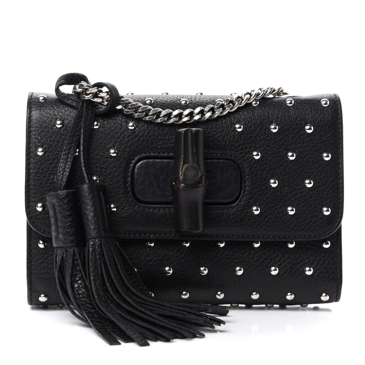 Gucci Miss Bamboo Studded Shoulder Bag