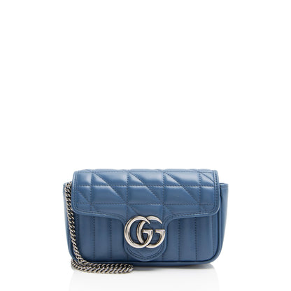 Gucci Mixed Matelasse Leather GG Marmont Aria Super Mini Flap Bag