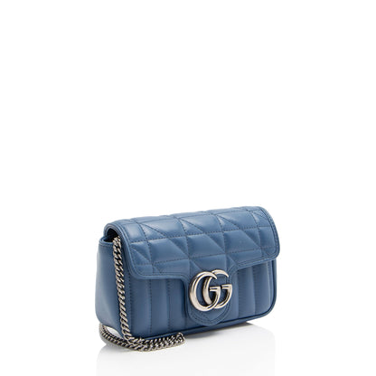 Gucci Mixed Matelasse Leather GG Marmont Aria Super Mini Flap Bag