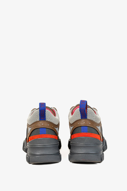 Gucci Women's Flashtrek Grey Orange Hiking Sneakers