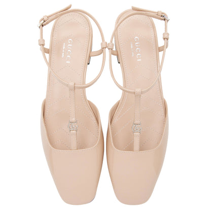 Gucci Patent Leather Double G T-Strap Flats - Size 5.5 / 35.5