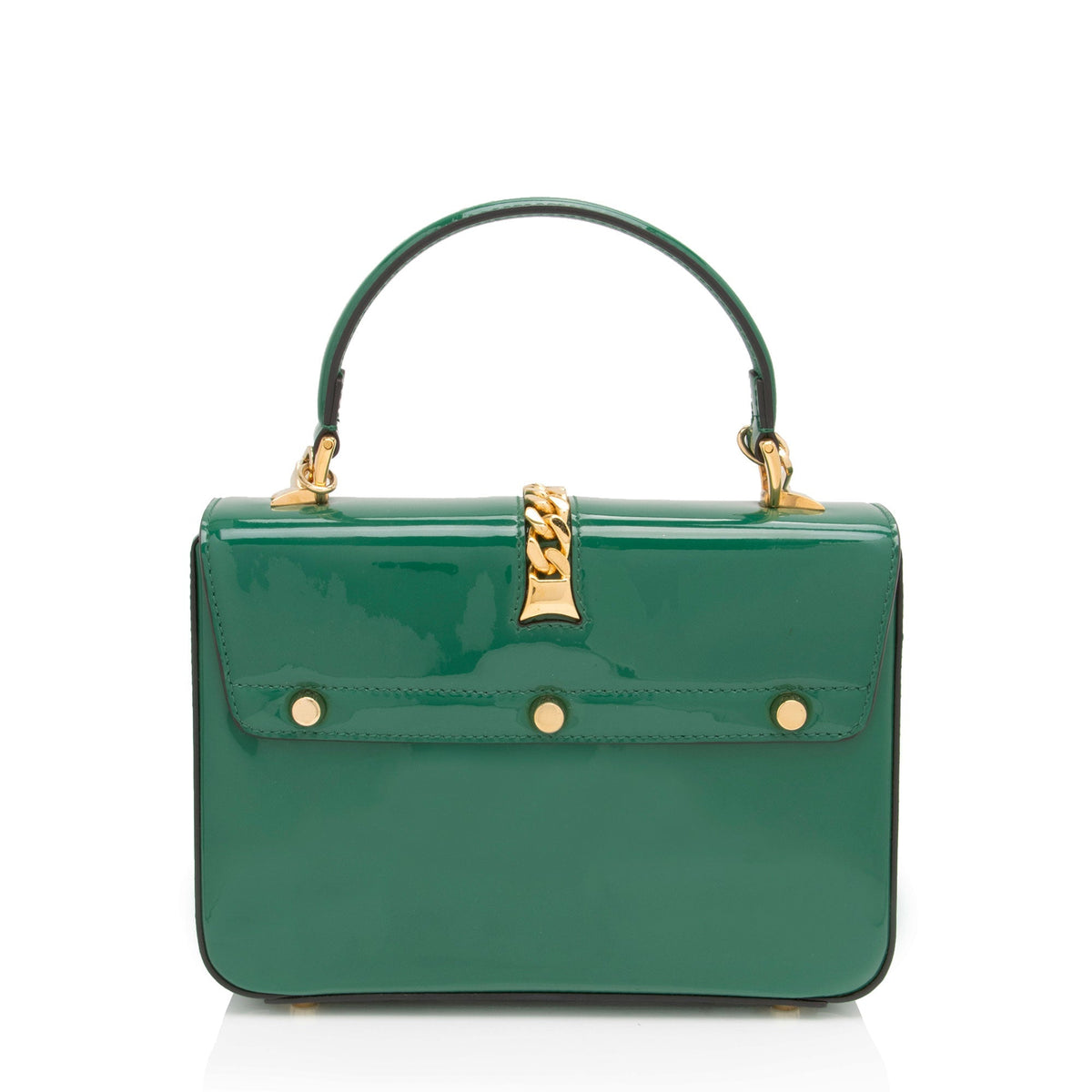 Gucci Patent Leather Sylvie 1969 Mini Top Handle (SHF-iiXdUI)