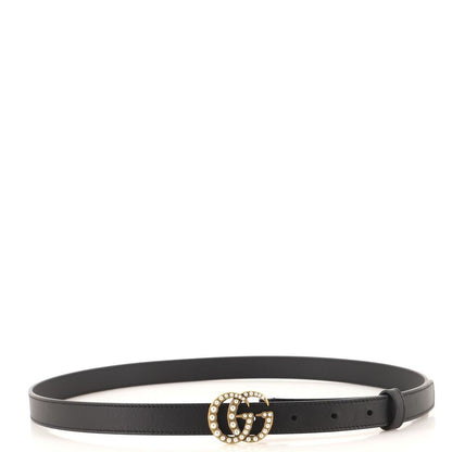 GUCCI PEARLY GG MARMONT LEATHER BELT
