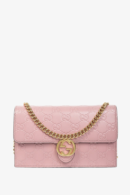 Gucci Icon Camellia Guccissima Gucci Signature Chain Wallet