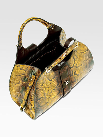 GUCCI Python Stirrup Top Handle Bag