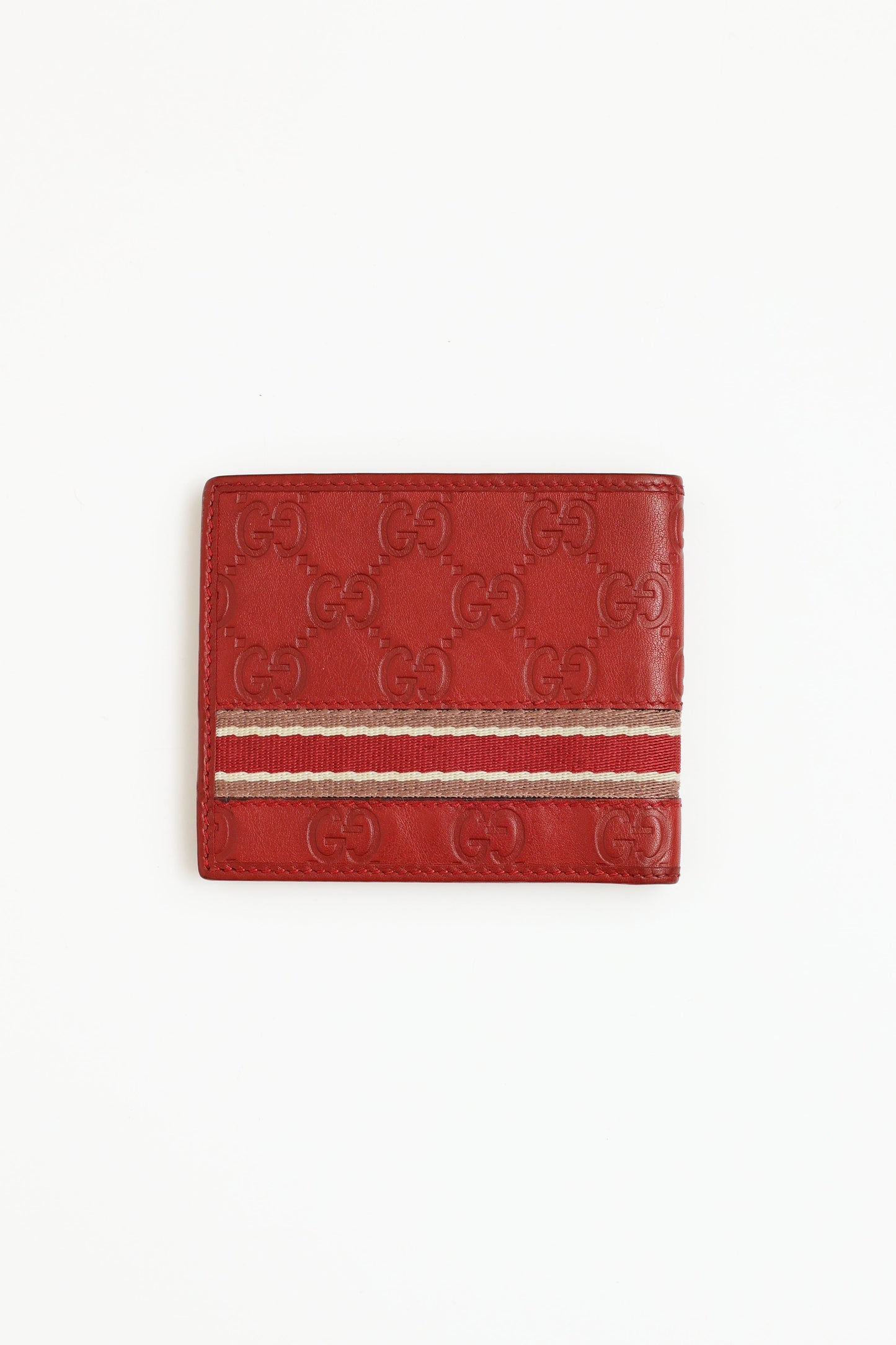 Red Guccisima Web Bi-Fold Wallet