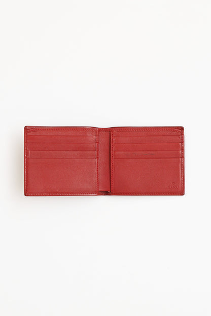 Red Guccisima Web Bi-Fold Wallet