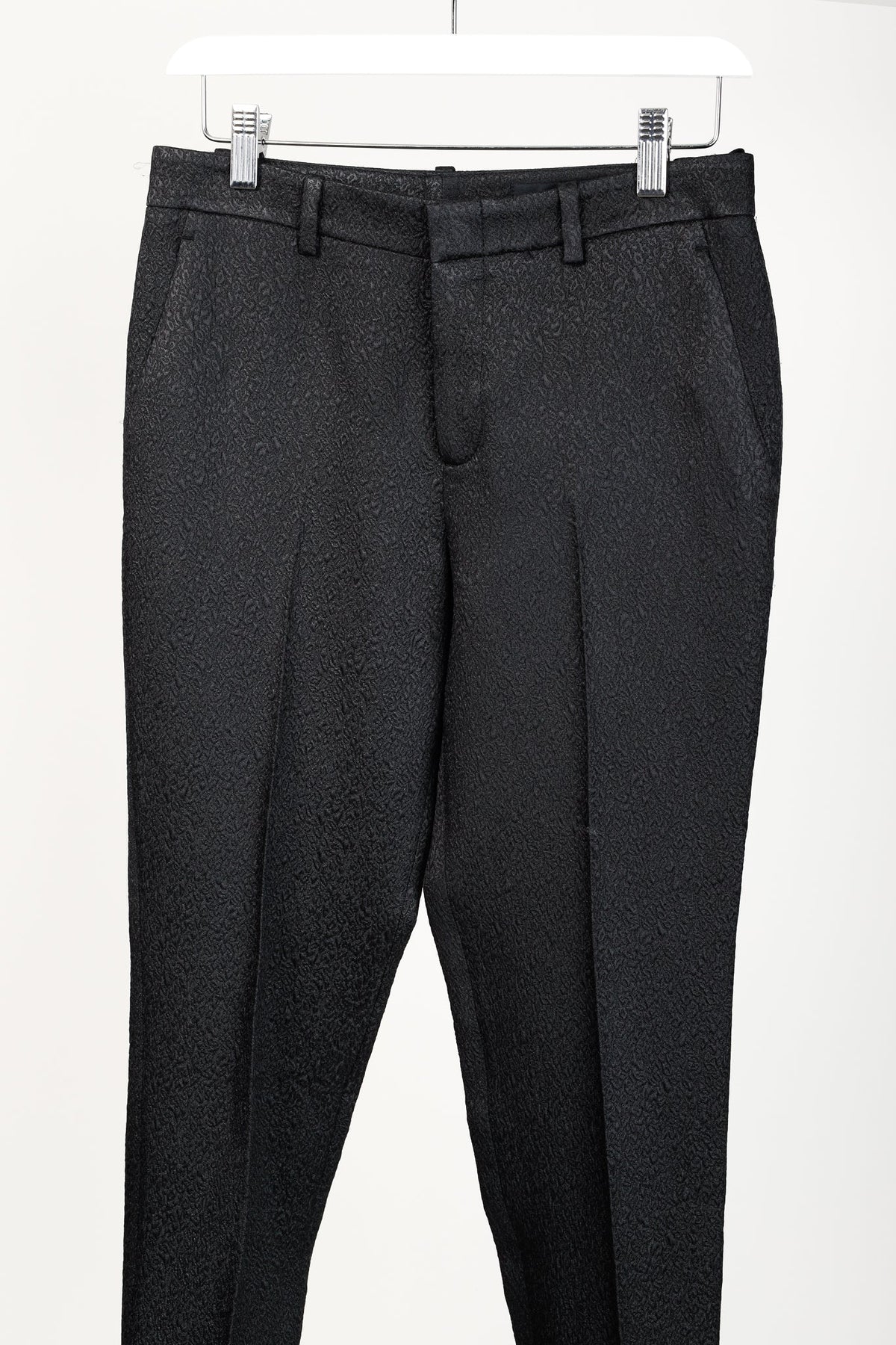 Gucci PF/13 Black Textured-Jacquard Tapered Trousers